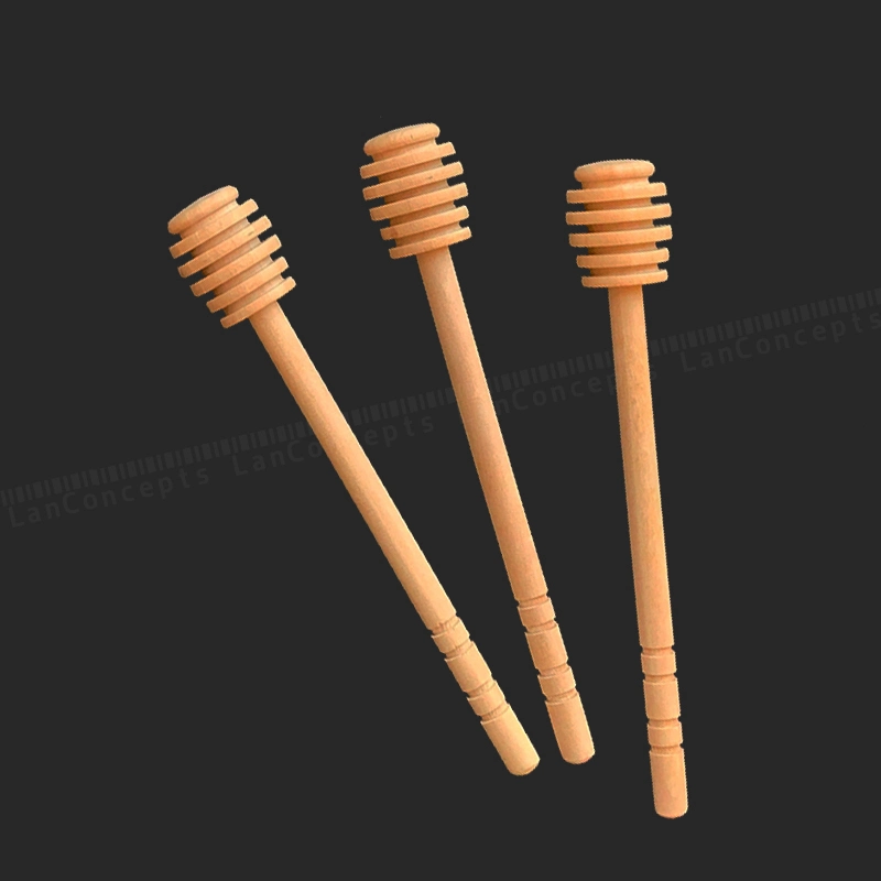 Manufacturer Wood Honey Stick Hot Selling Honey Stir Bar Kitchen Tools Wooden Dipper 8-16cm