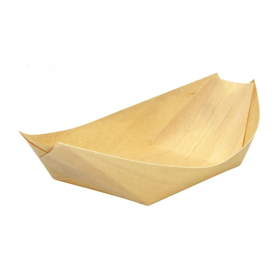 ホット販売寿司ボート木製アスペンパインウッド環境に優しい木製ボートクッキーデザート寿司ロール用